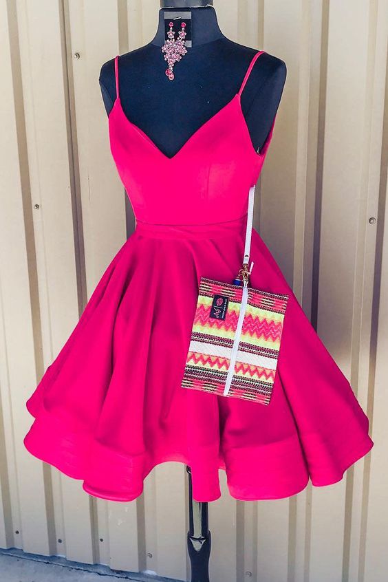 Knee Length Hot Pink Homecoming Dress – daisystyledress