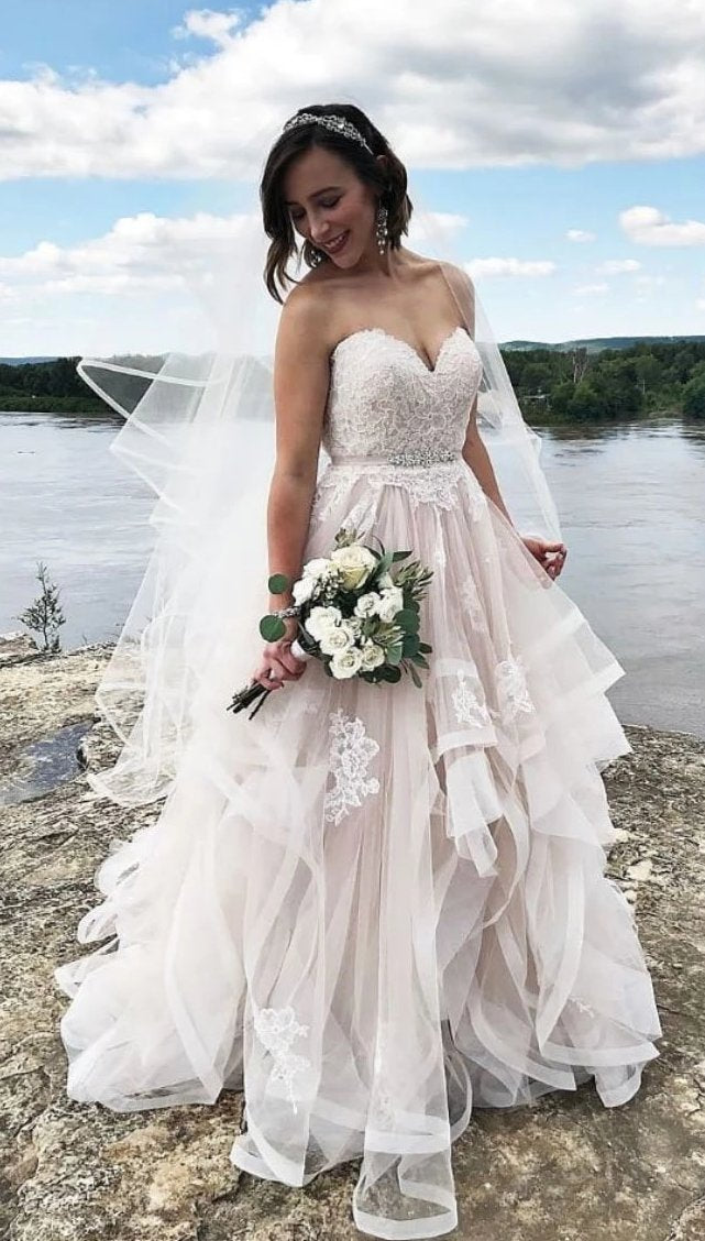 Ball Gown Tiered Skirt Wedding Dress - daisystyledress