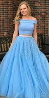 Ball Gown Tulle Two Piece Prom Dress - daisystyledress