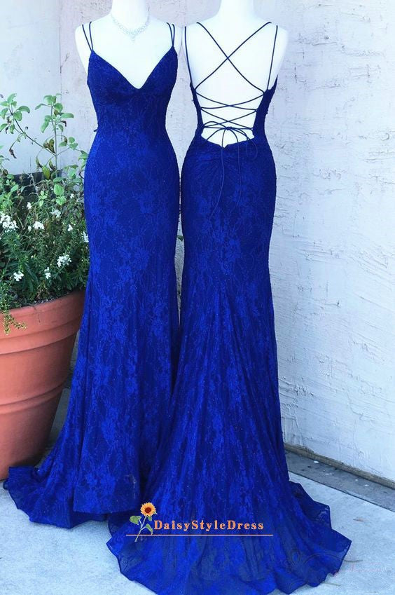 Fitted Blue Lace Evening Dress daisystyledress Fitted Blue Lace Evening Dress daisystyledress