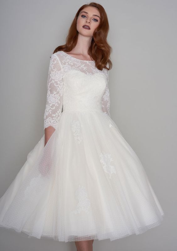short vintage wedding dress