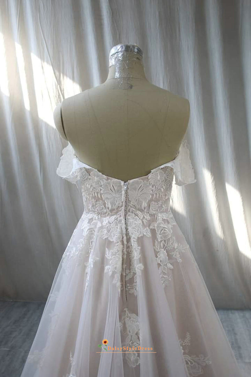 lace boho wedding dress