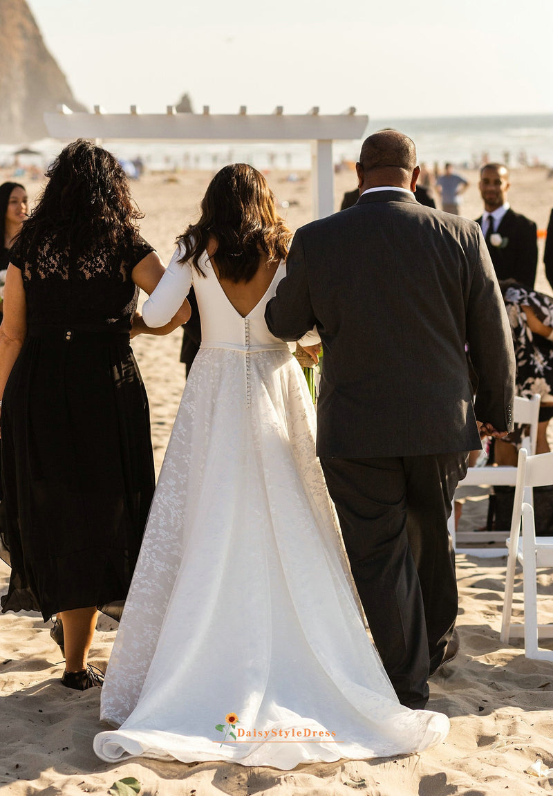 v-back wedding dress