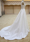 Simple V-neckline Ivory Wedding Dress