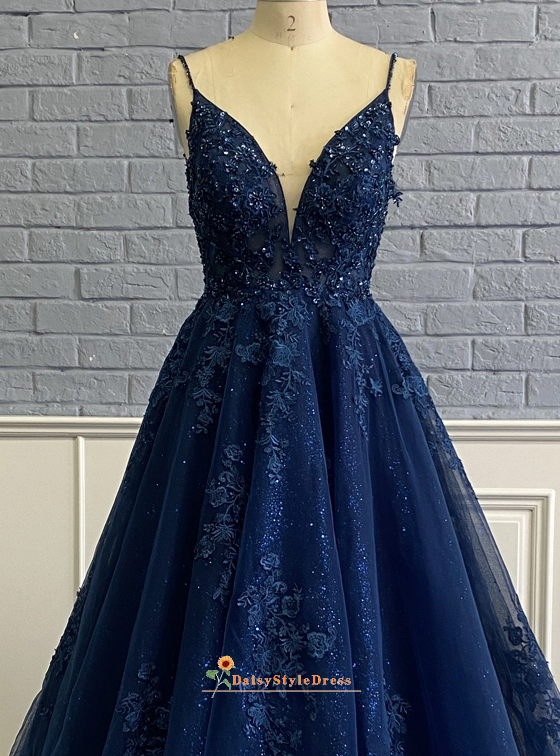 Ball Gown Navy Blue Prom Dress daisystyledress Ball Gown Navy Blue Prom Dress daisystyledress