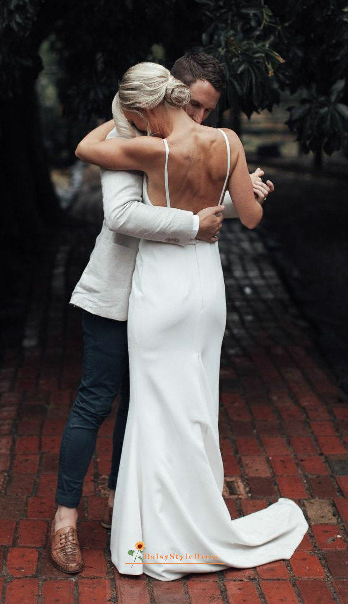 spaghetti straps wedding dress