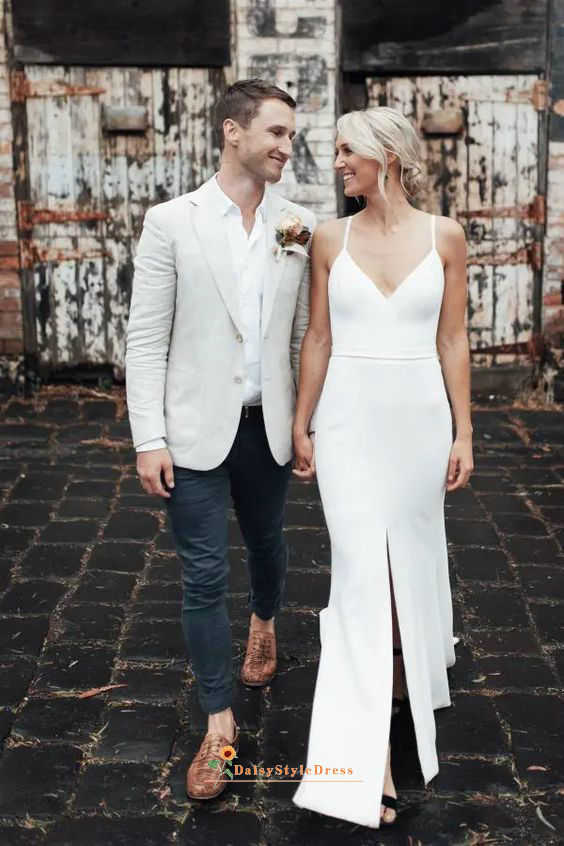 Slit wedding dress