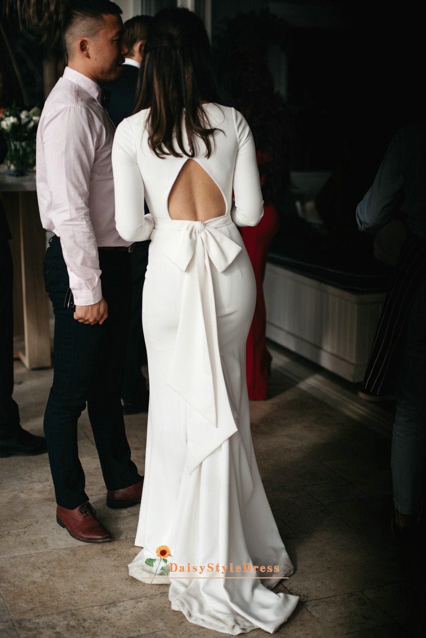 keyhole back wedding dress