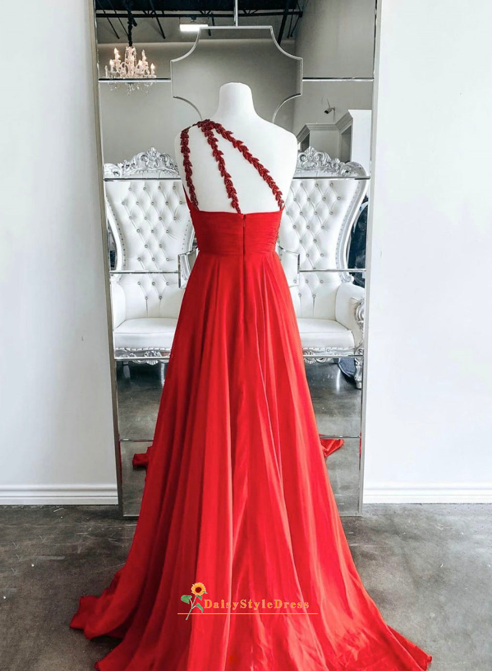Red Pageant Design One Shoulder Red Pageant Dress – daisystyledress