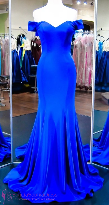 off shoulder sleeve prom dress