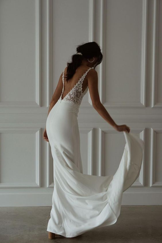 sexy low back wedding dress