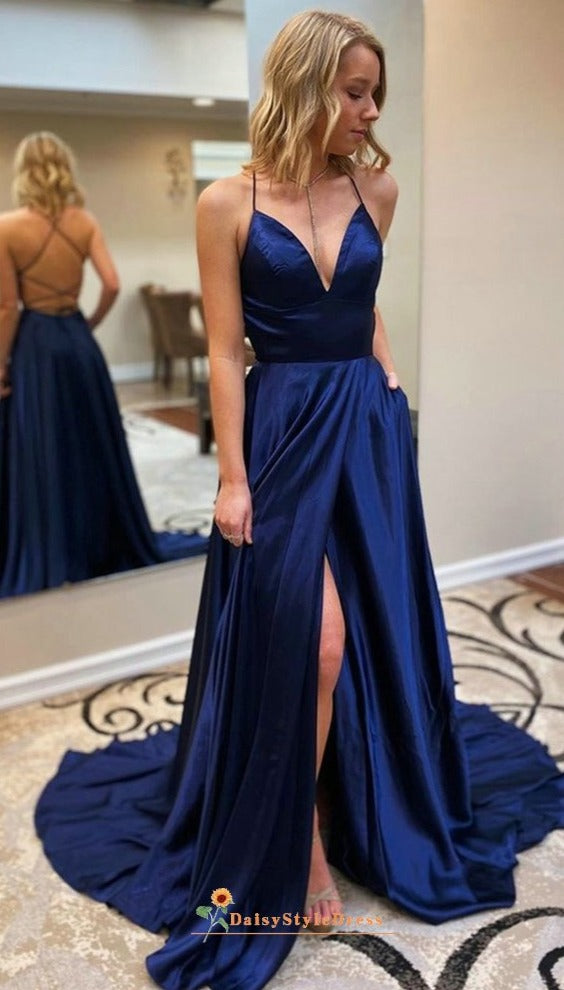 Navy blue prom dress
