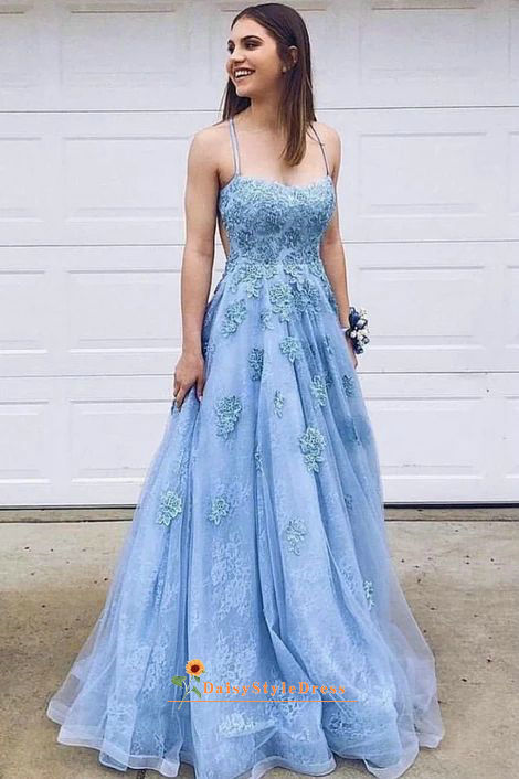 blue prom dress