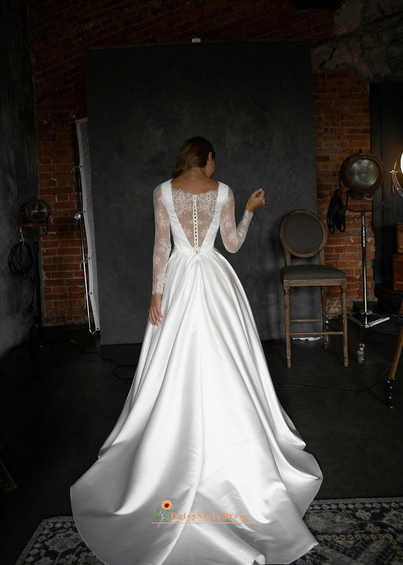 illusion lace wedding dress
