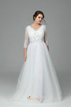 plus size long sleeve wedding dress