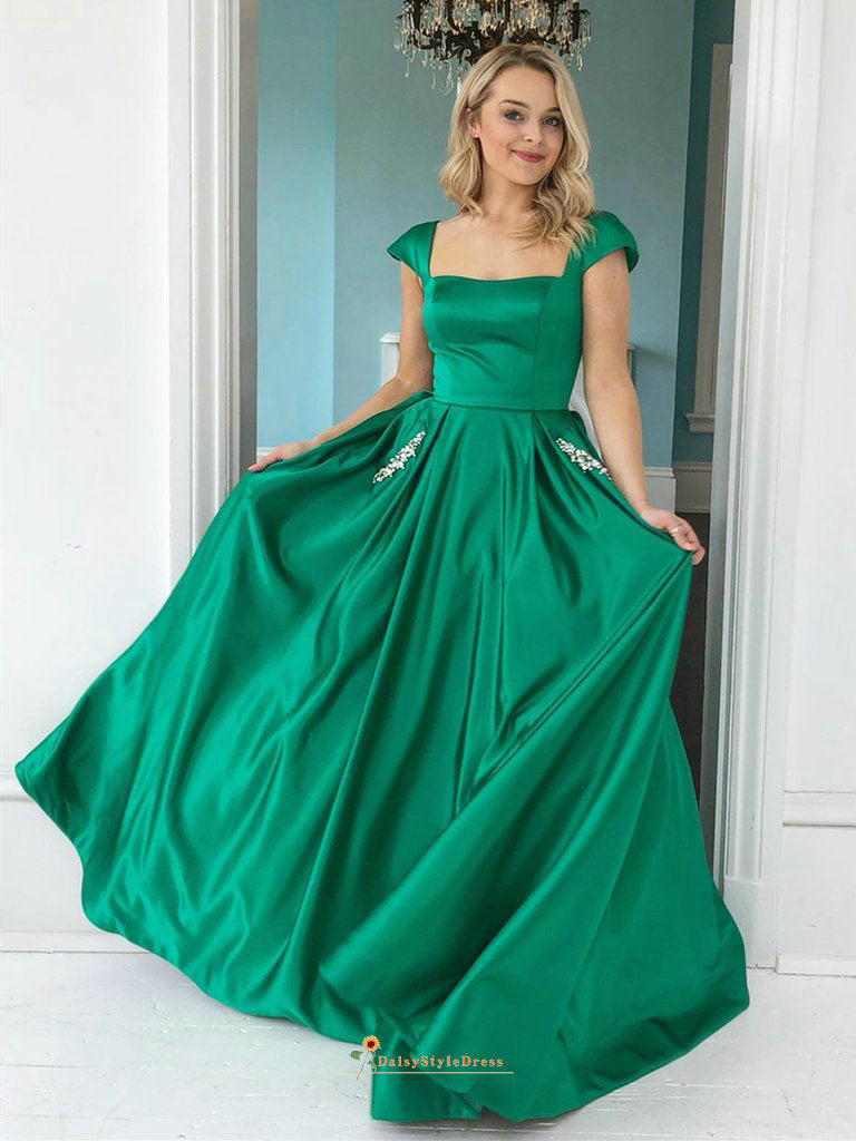 green prom dress