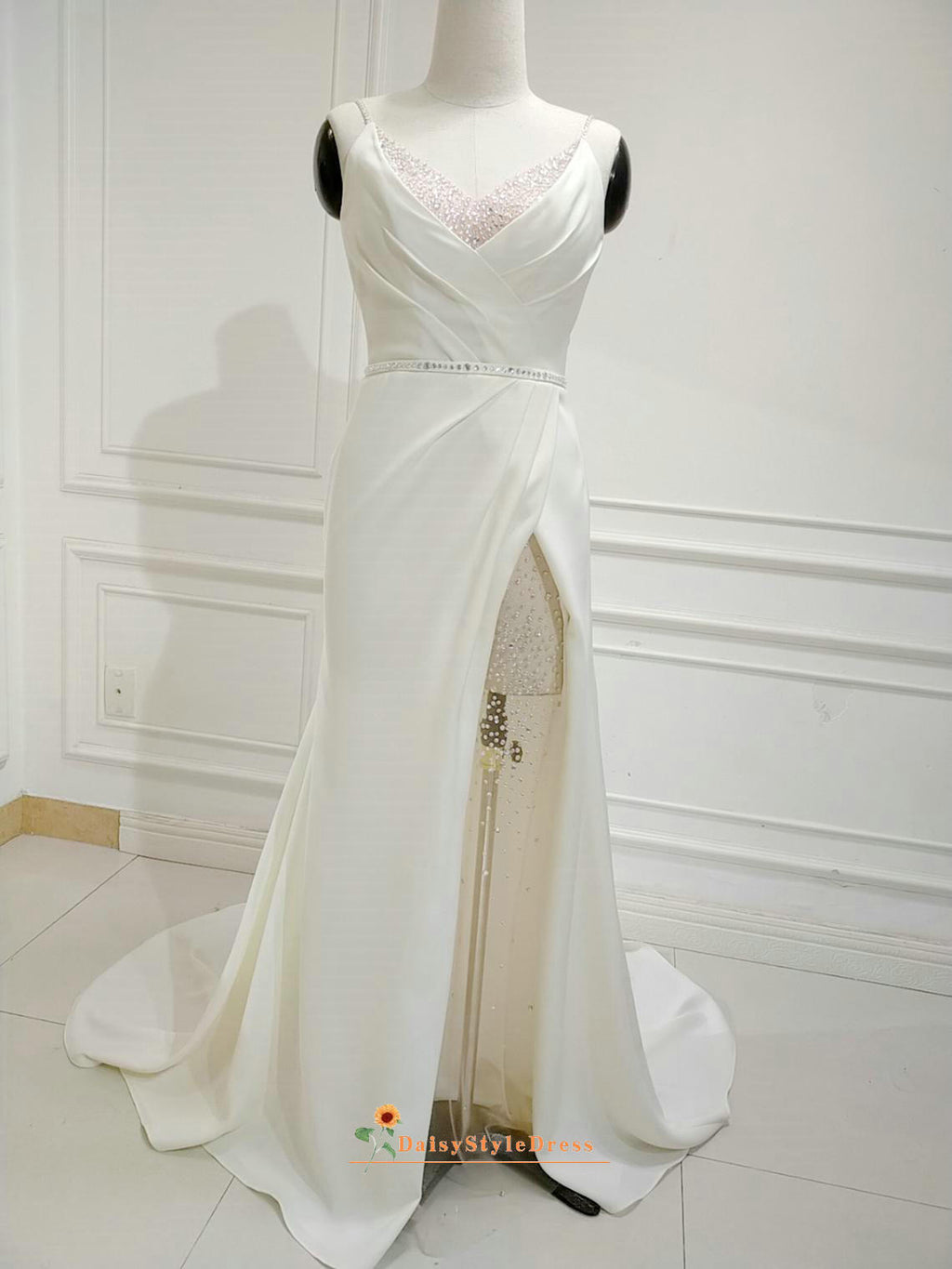 Slit wedding dress