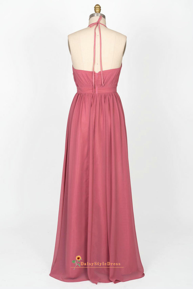 halter neckline bridesmaid dress