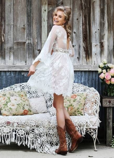 long sleeve outdoor wedding dress