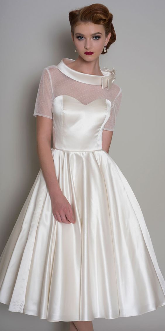 short vintage wedding dress