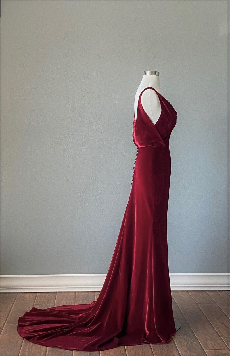 burgundy bridesmaid dress