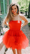 red short homecoming dress