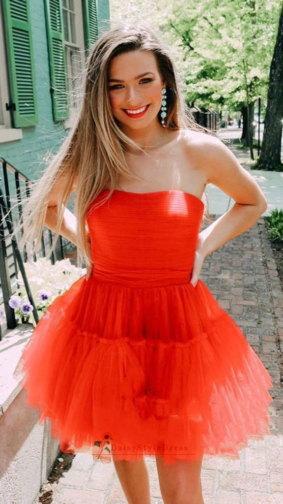 red short homecoming dress