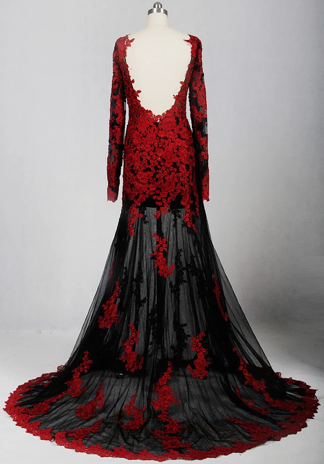 Red and Black Gown - Etsy Singapore