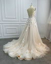 champagne colorful wedding dress