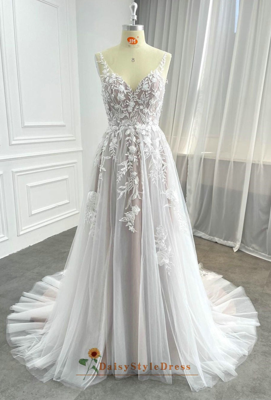 A line Silver Summer Wedding Dress – daisystyledress