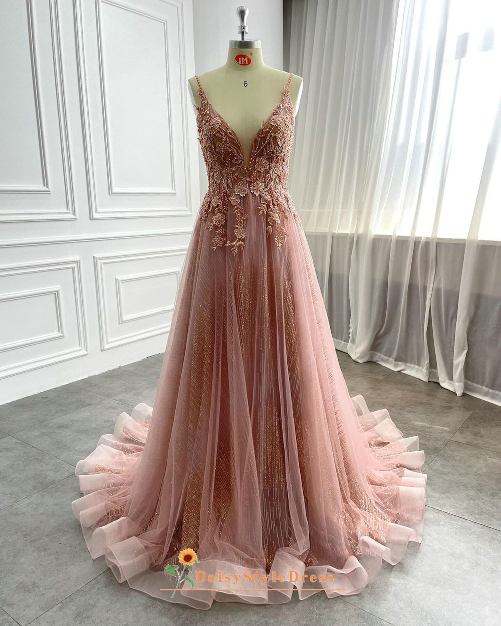 Dusty Pink Sparkle Wedding Dress daisystyledress Dusty Pink Sparkle Wedding Dress daisystyledress