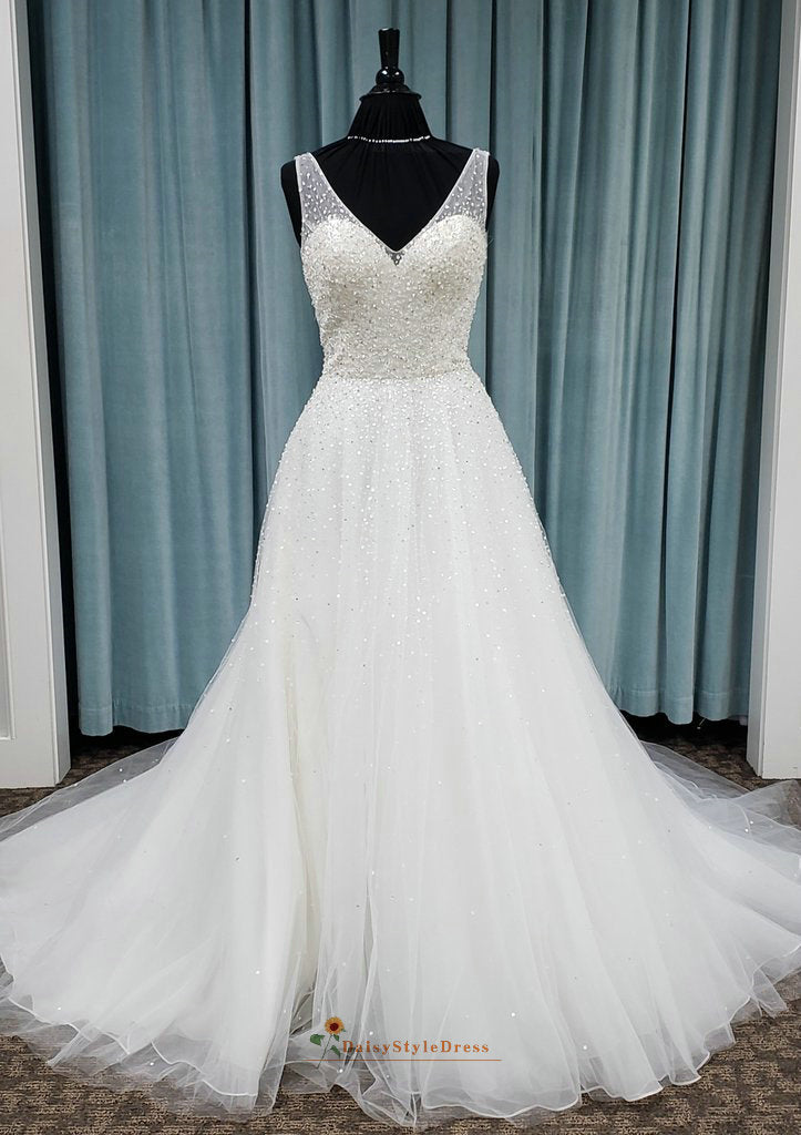 v-neckline wedding dress