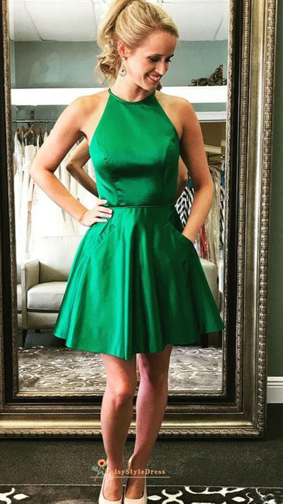 green short homecoming dress