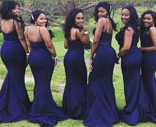 Dark navy blue bridesmaid dresses sales