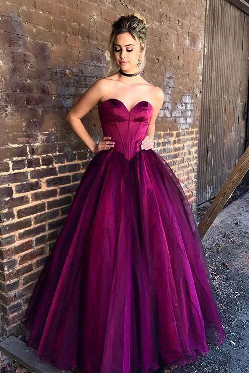 ball gown purple prom dress