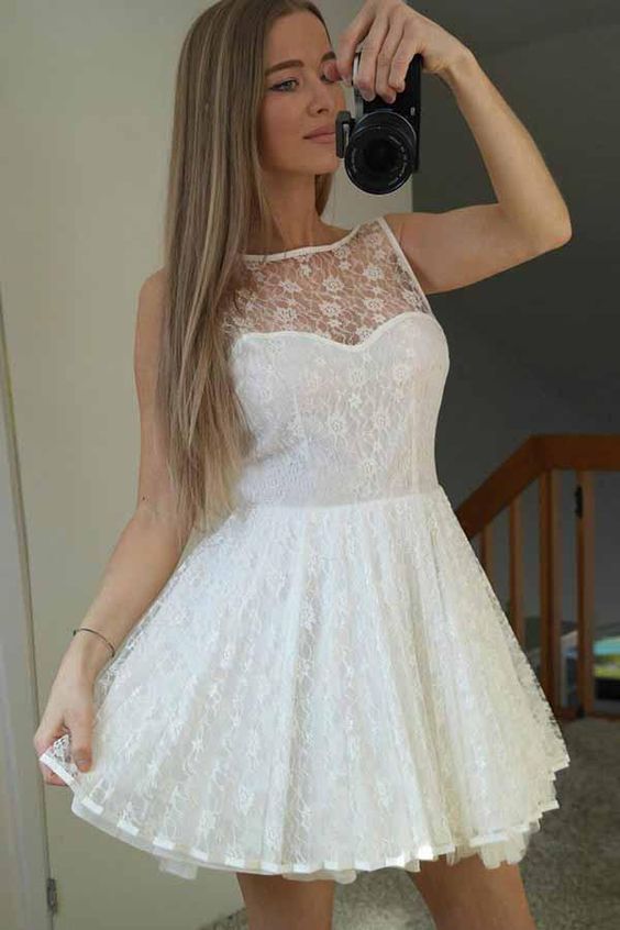 white homecoming dress