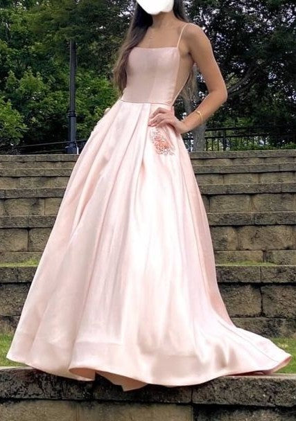blush pink prom dress
