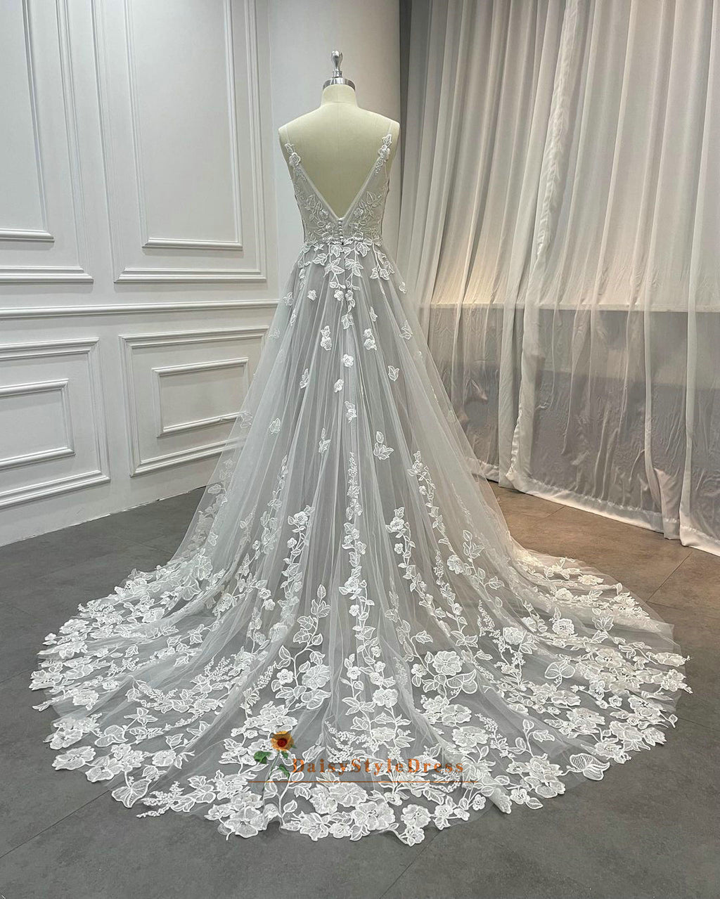 silver wedding dress