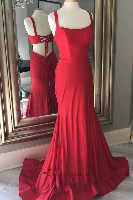 sheath red pageant dress