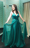 dark green prom dress