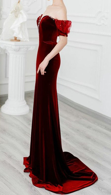 sheath velvet party dress