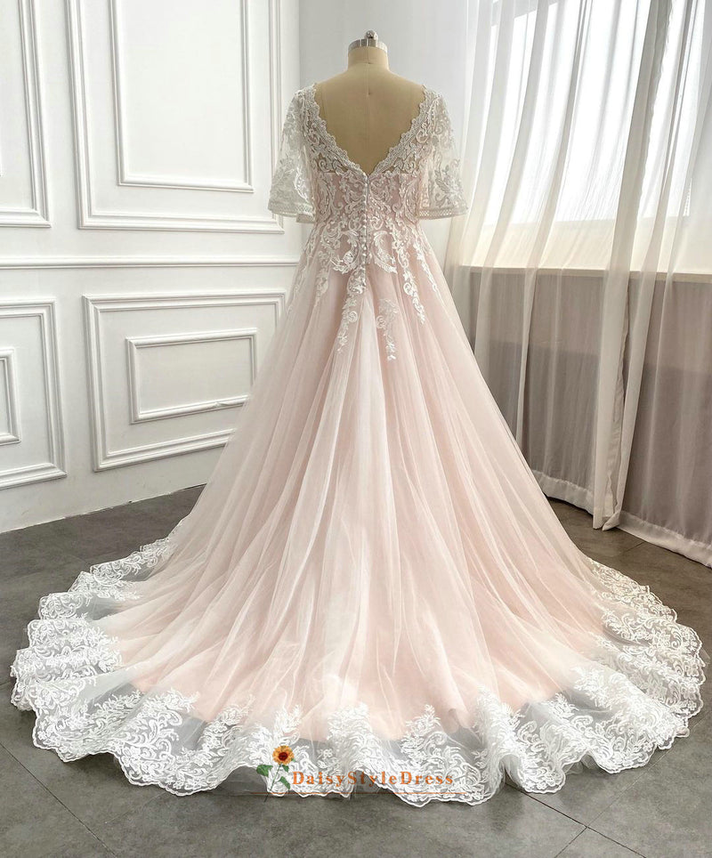 blush wedding dress