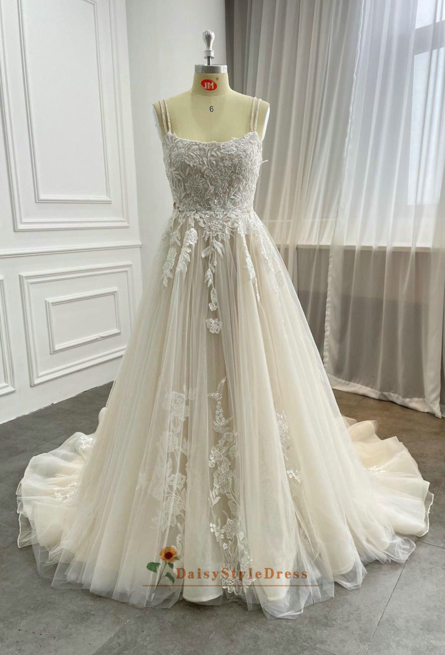 champagne wedding dress