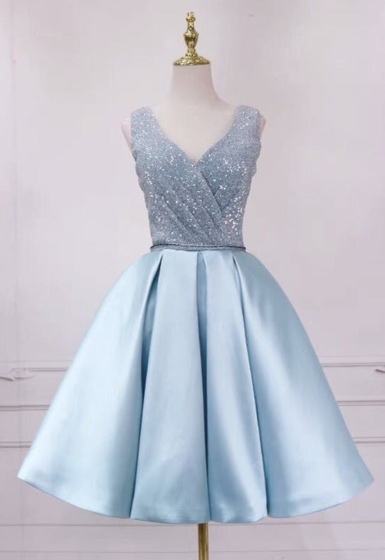 Knee Length Blue Homecoming Dress daisystyledress Knee Length Blue Homecoming Dress daisystyledress