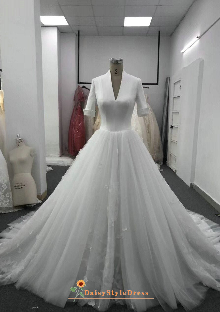 modest long sleeve wedding dress