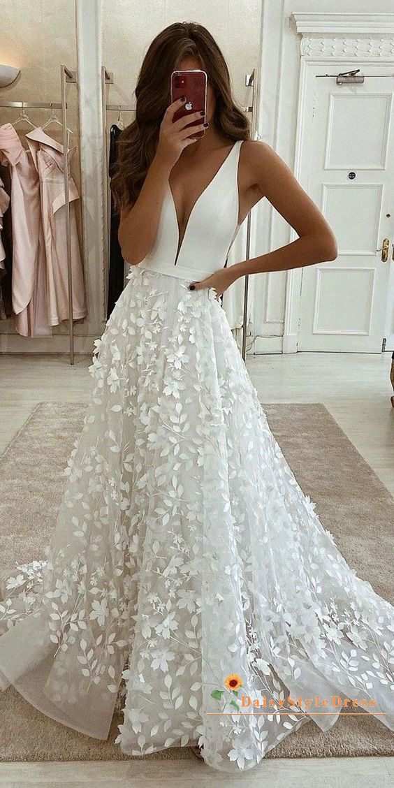 Fashion Floral Skirt Wedding Dress - daisystyledress
