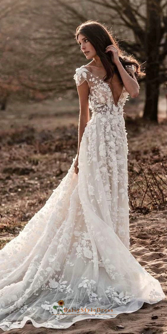 Tulle Boho Wedding Dress Sexy Backless Princess Bridal Dress Beach Wed –  TulleLux Bridal Crowns & Accessories