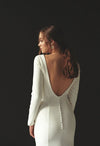 Fitted Open Back Long Sleeve Wedding Dress