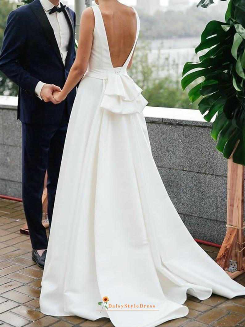 low back wedding dress