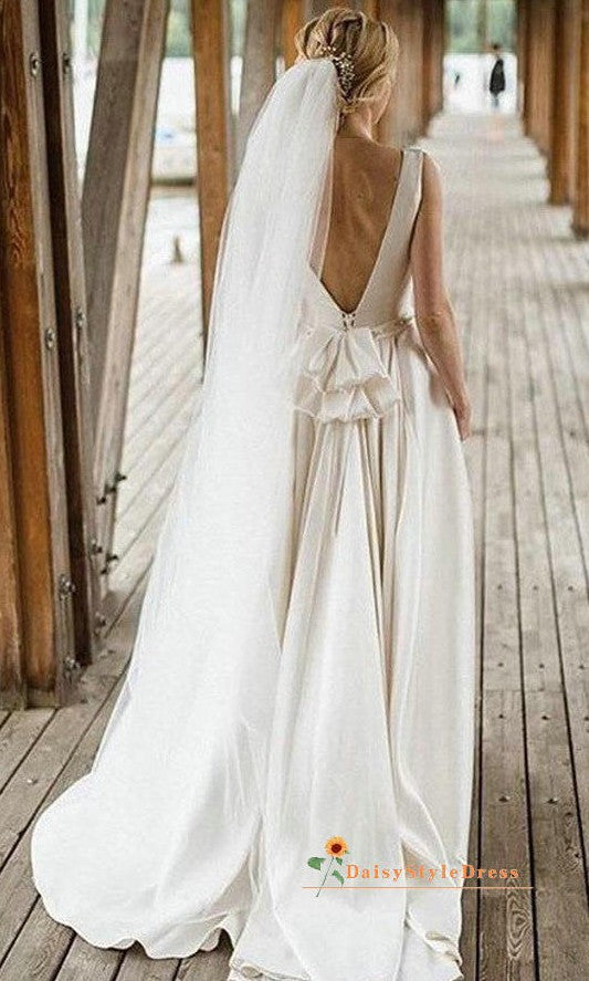 v-back wedding dress